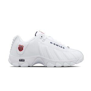 K-Swiss Men's ST329 CMF White/Navy/Red Sneaker - Wide